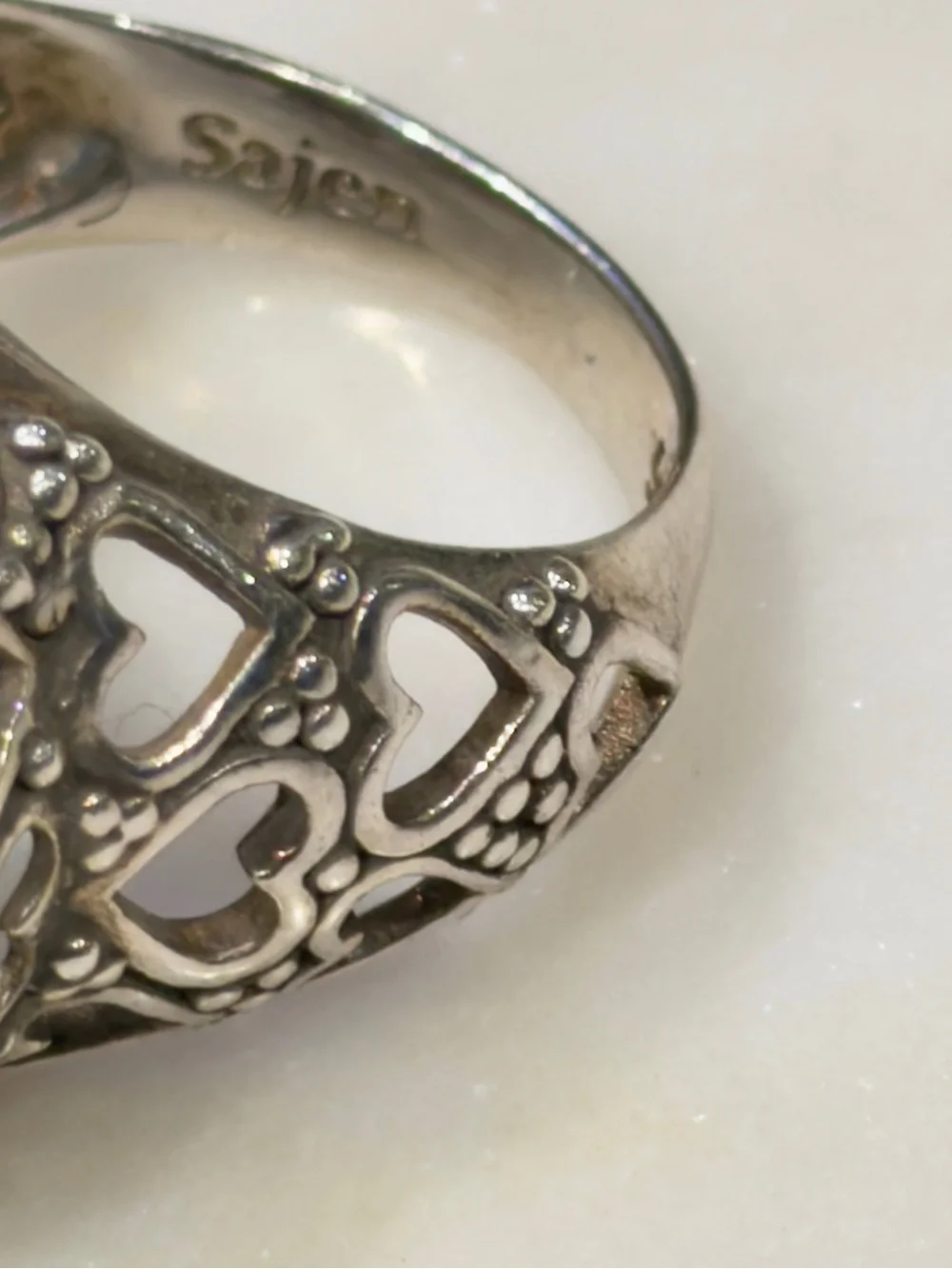 Opal-Look Filigree Statement Ring in Blue-Green